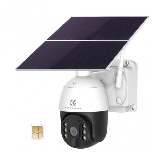 4G ITE Wireless Security Camera 24/7 Monitoring Solar Powered 30000mAh Battery, Color Night Vision, PIR Motion Detection,Two-way Audio US Standard + SIM card without contract