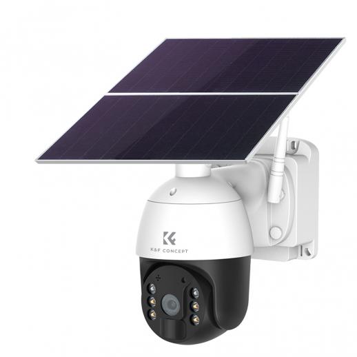 24*7 Continuous Recording wifi solar security camera System solar camera PIR human sensor + 2-Way Audio Built-in Battery 28800mAh 2K Infrared Night Vision 20m/66ft US Version