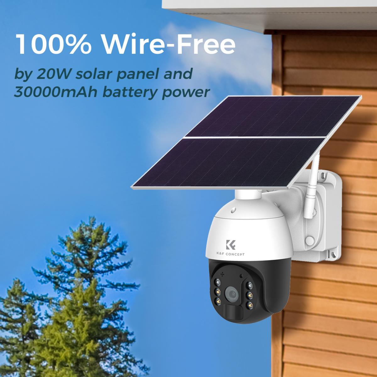 Best 24*7 Continuous Recording WIFI solar security camera US KENTFAITH