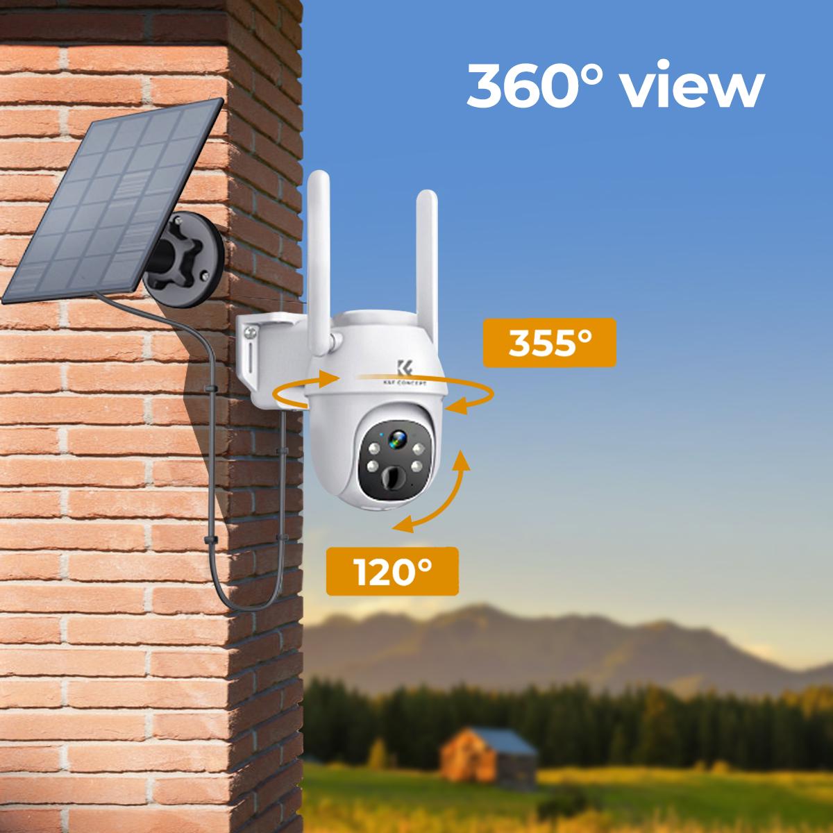 4G Solar Security Camera System Wireless LTE cctv Solar Camera PIR Human Sensor + AI Human Detection 2-Way Audio Built-in Battery 9600mAh 2K Infrared Night Vision 10m / 32ft US Version