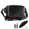 Alpha Camera Sling Bag 10L Photography Shoulder Bag with Windproof Umbrella, Compatible with Canon / Nikon / Sony Cameras / DJI Mavic Drones - Sling Bag 10L Urban Wander 01 (Black)