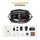 Alpha Camera Sling Bag 10L Photography Shoulder Bag with Windproof Umbrella, Compatible with Canon / Nikon / Sony Cameras / DJI Mavic Drones - Sling Bag 10L Urban Wander 01 (Black)