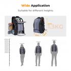 Camera Backpack 25L Large Capacity Camera Bag with Windproof Umbrella, Camera Case with Raincover and 15.6 Inch Laptop Compartment Compatible for Canon/Nikon/Sony/DJI Mavic Drone - Backpack 25L Nature Wander 08 (Grey）