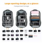 Camera Backpack 30L Large Capacity Camera Bags with Windproof Umbrella for Photographers with Raincover Laptop Compartment Compatible for Canon/Nikon/Sony/DJI Mavic Drone Travel 30L Nature Wander 08 (Grey)