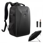 Camera Backpack Hardshell DSLR with Windproof Umbrella, Photography Camera Bag with 15-15.6 Inch Laptop Compartment Waterproof Camera Case Compatible for Canon/Nikon/Sony/DJI Mavic Drone - Backpack 22L Nature Wander 10 (Black)