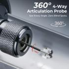 3,9mm 4-Way Articulating Borescope med Lys, 5 i IPS-skjermen, 8X Zoom, 32G TF-kort, forsiktig sak, for automotiv & flymaskin, 1 m kabel, #
