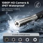 3,9mm 4-Way Articulating Borescope med Lys, 5 i IPS-skjermen, 8X Zoom, 32G TF-kort, forsiktig sak, for automotiv & flymaskin, 1 m kabel, #
