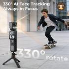 4K Vlogging Camera with Gimbal, 330° Auto Face Tracking, 180° Flip Lens for Selfie, Built-in WiFi, Handheld Pocket Camera for Vloggers, Travelers, Content Creators, Kentfaith