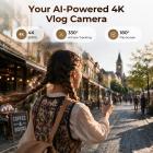 4K Vlogging Camera with Gimbal, 330° AI Auto Face Tracking, 180° Flip Lens, WiFi Transfer, Handheld Pocket Vlog Camera for YouTube & TikTok Content Creators, Kentfaith