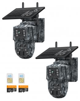 Solukamera kolmella linssillä, 15X hybridizoom, 4G-valvontakamera AI-automaattiseurannalla, 5W aurinkopaneeli, reaaliaikainen katselu värillisellä yönäöllä, Kentfaith