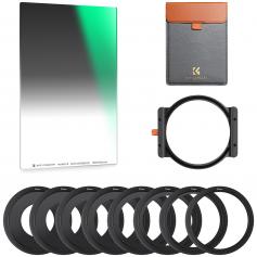 Anti-IR GND8(0.9) Square Lens Filter Kit 100x150mm Soft Graduated ND Filter Set (3 Stop) with Metal Filter Holder & 8 Filter Adapter Rings ( SJ51T )