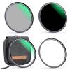 37mm MCUV+CPL+ND1000+Adapter Ring Magnetic 4 in 1 Lens Filter Kit Waterproof Scratch-Resistant Anti-Reflection with Filter Pouch