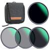 55mm ND4 ND8 ND64 ND1000 Lens Filter Kit with 28 Layers Multi-Coated HD Optical Glass and 4-Filter Pouch