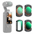 K&F Concept Magnetic Variable ND&UV&CPL Filter Set Compatible with DJI OSMO Pocket 3 Creator Combo, 4 Pack UV CPL ND2-32 ND32-512 1-9Stops Light Reduction Neutral Density HD Optical Glass Filters