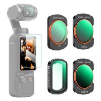 K&F Concept Magnetic Variable ND&UV&CPL Filter Set Compatible with DJI OSMO Pocket 3 Creator Combo, 4 Pack UV CPL ND2-32 ND32-512 1-9Stops Light Reduction Neutral Density HD Optical Glass Filters