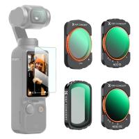 K&F Concept Magnetic Variable ND&CPL& Black Diffusion 1/4 Filter Set for DJI Osmo Pocket 3 Creator Combo Accessories - 4 Pack CPL Black Diffusion 1/4 ND2-32(1-5 Stop) ND32-512(5-9 Stop) Filters