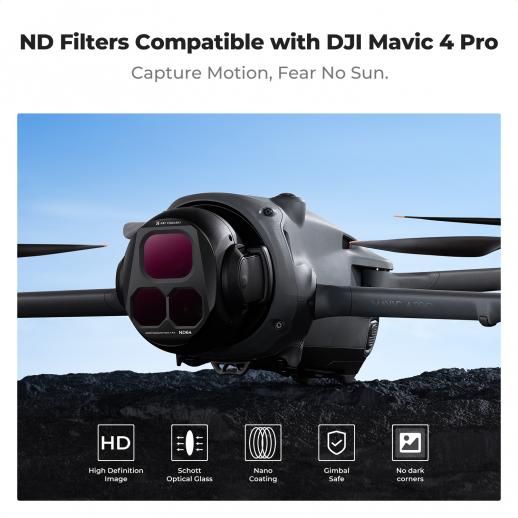 DJI Mavic 4 Pro ND Filter Kit 4pcs ND8+ND16+ND32+ND64