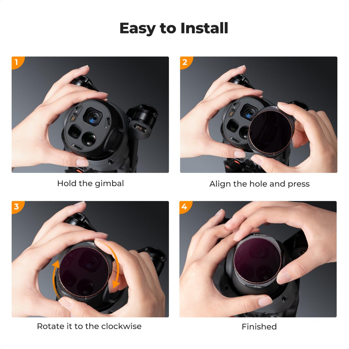 Drone Filter DJI Mavic 4 Pro ND & PL Filter 2 in 1 Kit 4pcs (ND8&PL+ND16&PL+ND32&PL+ND64&PL) Multi Coated HD Optical Glass/Aluminum Frame