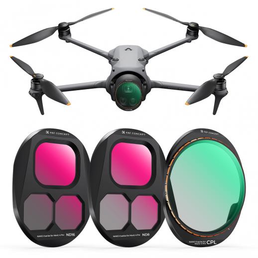 ドローンフィルター DJI Mavic 4 Pro フィルターキット 3個 (CPL+ND8+ND16) マルチコーティングHD光学ガラス/アルミニウムフレーム