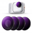 K&F CONCEPT ND PLフィルターキット Insta360 Go Ultra対応、ND8/PL+ND16/PL+ND32/PL+ND64/PL 4枚パック ニュートラルデンシティ偏光フィルター、HD光学ガラス/マルチコーティング/金属フレーム