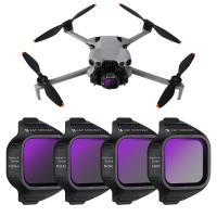K&F CONCEPT NDフィルターセット（DJI Mini 5 Pro対応、4枚パック）ND8、ND16、ND32、ND64スナップオンマルチコーティングHD光学ガラスニュートラルデンシティドローンカメラレンズフィルターアクセサリー