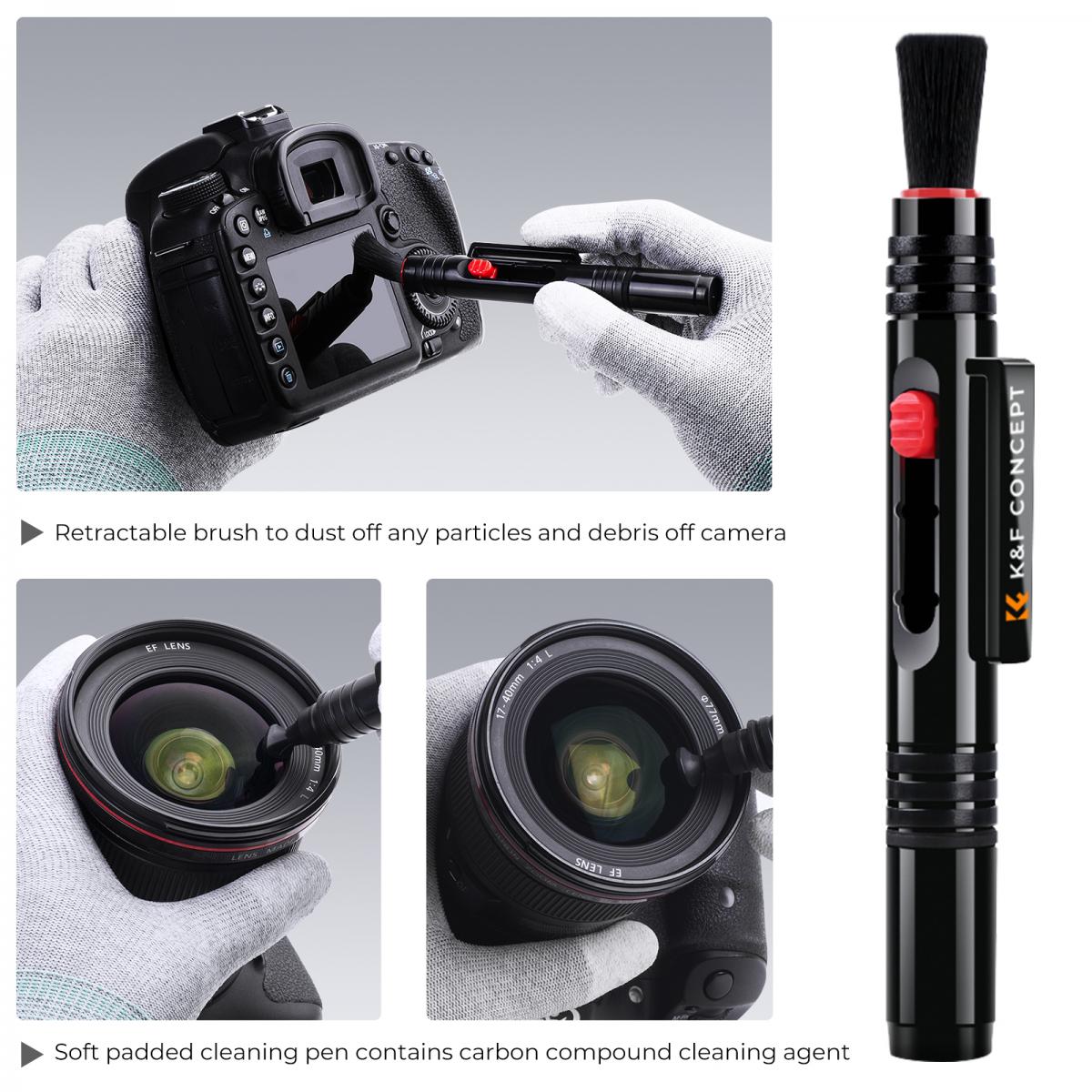 Penna professionale di pulizia dell'obiettivo di VSGO per V-P01E della macchina  fotografica con la punta antistatica del carbonio della spazzola per le  lenti ottiche pulita - AliExpress