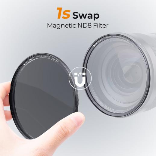 82 mm ND8 磁気レンズ フィルター、HD 防水スクラッチ耐性反射防止