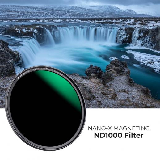 磁気ND1000フィルター 82MM NANO-X 高解像度 防水 傷のつきにくい  反射防止グリーンフィルムでコーティング、磁気アタッチメントリングと磁気金属カバー付き