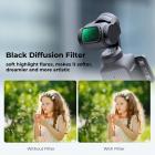 K&F Concept Magnetic Black Mist Filter Set Compatible with DJI Osmo Pocket 3 Creator Combo, Black Diffusion 1/4 & 1/2 Effect Lens Filter Kit, Multi-Coated HD Optical Glass, Gimbal Safe