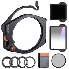 X PRO Square Filters Holder System (Filter Holder + 95mm Circular Polarizer + Square GND8 Filter + ND1000  (10 Stop) + 4 Filter Adapter Rings for Camera Lens