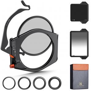 Square Filter Holder System Pro Kit (Filter Holder + 95mm Circular Polarizer + Square GND8 Filter + ND1000 (10 Stop) + 4 Filter Adapter Rings Nano-Xcel Pro