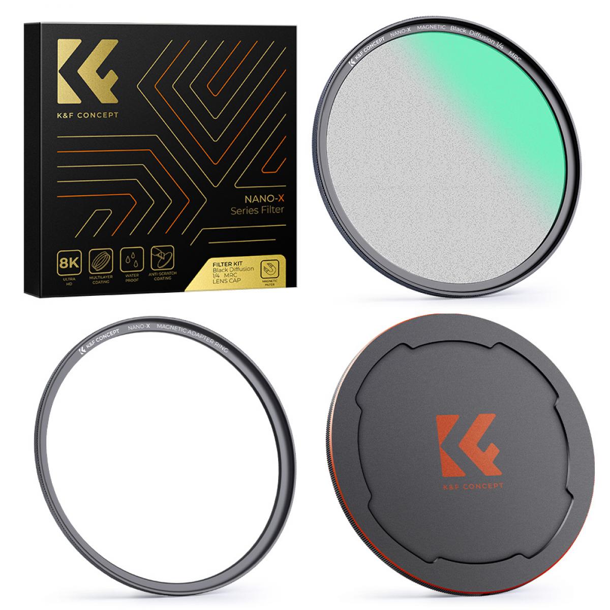 67mm 拡散 ブラックミストフィルター 1/4, 磁気, Nano-X系列 - K&F Concept