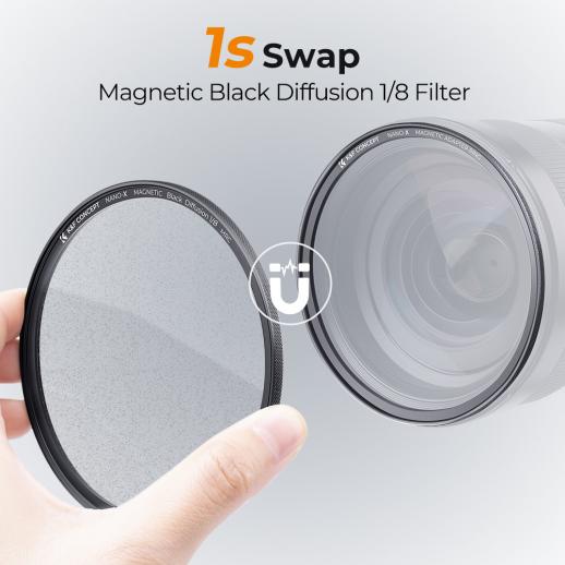 77mm Magnetic Black Mist Filter 1/8 Special Effects Filter HD