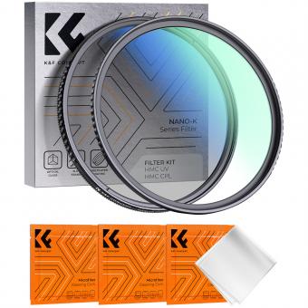 52mm Filter Kit MCUV + CPL Circular Polarizer Filter & MCUV Protection Filter HD Ultra-thin with 18 Multi Layer Coatings Nano K Series