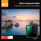 100x100mm Filtro Cuadrado ND64 (6 Pasos) a Todo Color de Vidrio Óptico HD con Marco de Protección Serie Nano-Xcel Pro