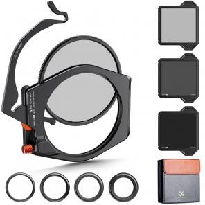 Square Filter Holder System Pro Kit (Filter Holder + 95mm Circular Polarizer + Square ND1000 Filter + ND8 + ND64 + 4 Filter Adapter Rings) for Camera Nano-Xcel Pro