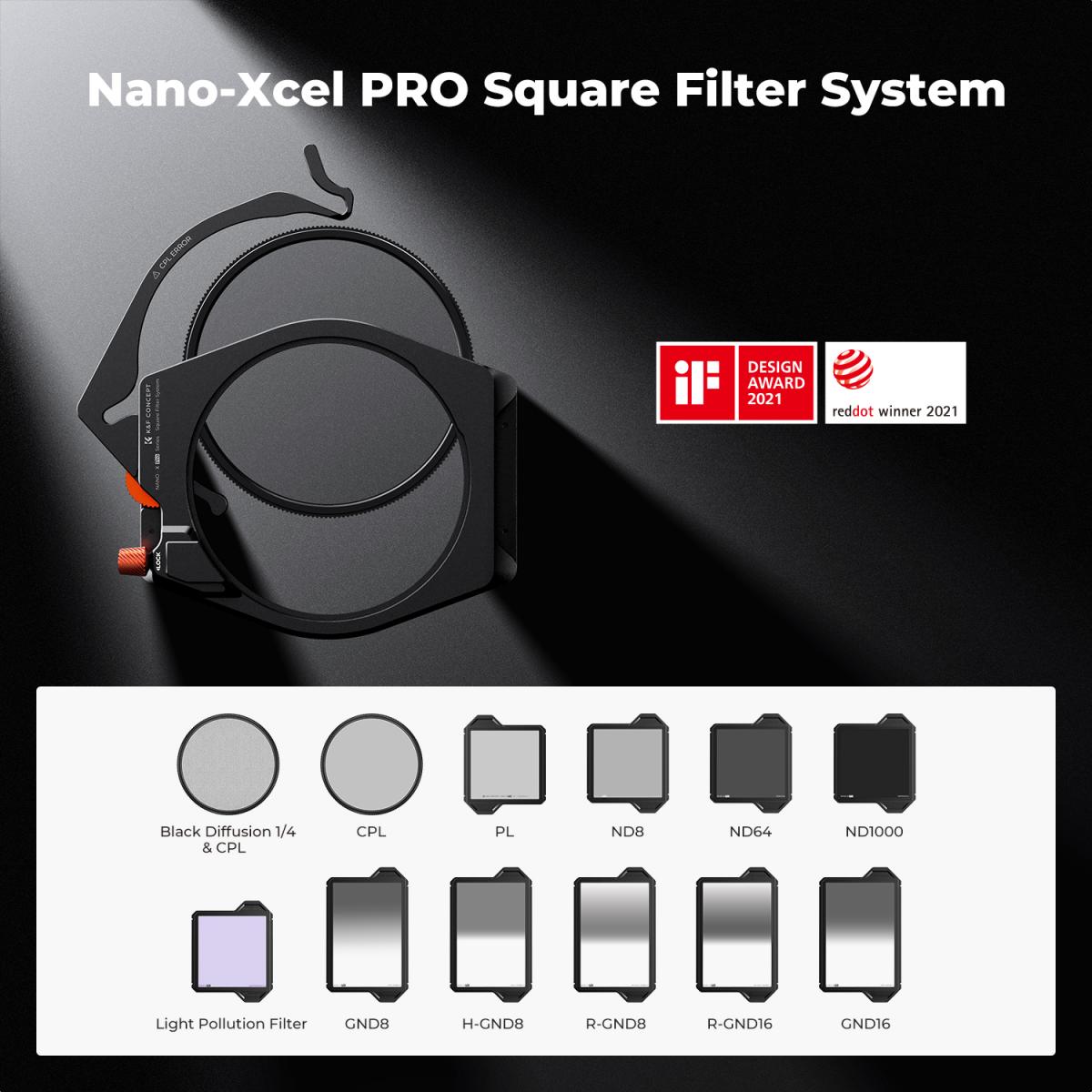100mm Pro Square Filter System CPL+ ND8/ND64/ND1000 Filter K&F