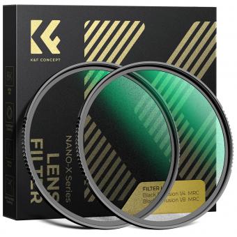 82mm Filtro Black Mist 1/4+Black Mist 1/8, Kit Filtro Black Diffusion in Vetro Ottico per in Ritratto e in Video,Nano-Xcel