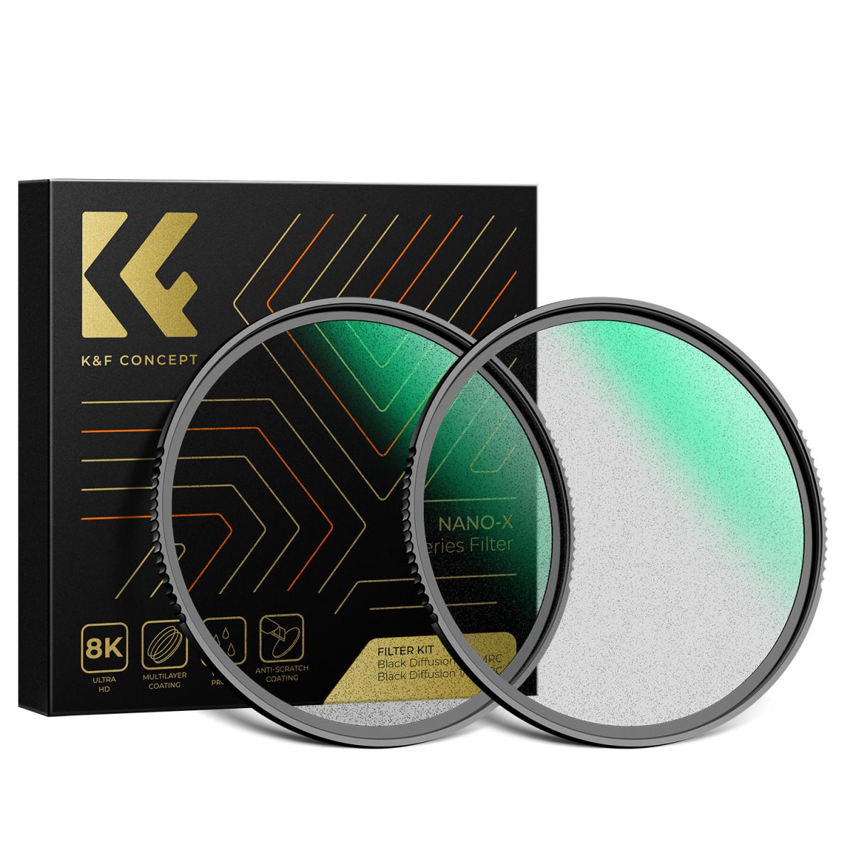 K&F Concept 82mm Black Diffusion 1/4 & 1/8 Filter Kit - Nano-Xcel - K&F ...