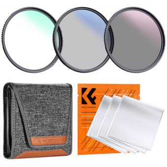 49mm Kit di Filtri UV/CPL/ND per Obiettivo Filtro UV + Polarizzatore Filtro + Filtri a Densità Neutra (ND4) + 3PCS Panno in microfibra + Tasca per Filtro, Nano-Klear