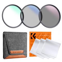 82mm 3pcs Slim Lens Filter Kit (MCUV + CPL + ND4) + Lens Cleaning Cloth + Filter Pouch Nano-Klear