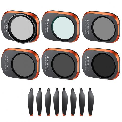 DJI Drone Filter Mini 3 Pro HD Filter 6pcs Set (UV+CPL+ND8+ND16+ND32+ND64) with 28 Layer Anti-reflection Green Coating, Waterproof and Scratchproof