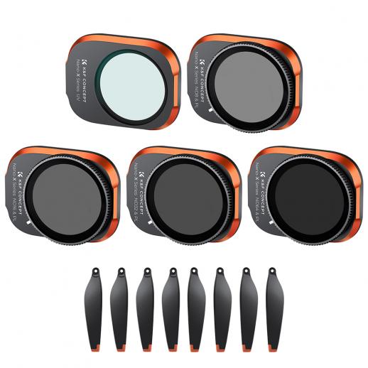DJI Drone Filter Mini 3 Pro & Mini 3 HD Filter 5pcs Set (UV+ND8 / PL+ND16 / PL+ND32 / PL+ND64 / PL) with 28 Layer Anti-reflection Green Coating, Waterproof and Scratchproof