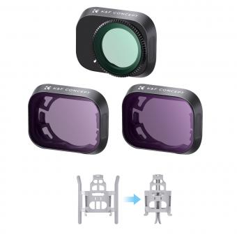 Conjunto de filtros DJI Drone Mini3 Pro (CPL + ND8 + ND16) com filme verde antirreflexo de um lado e um conjunto de pás para Mini3