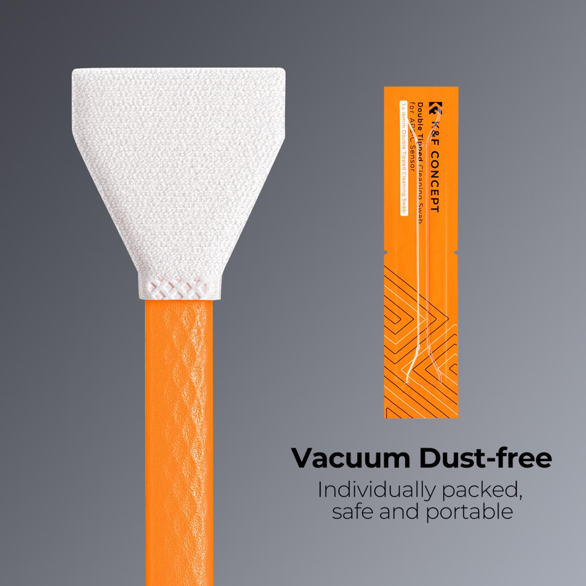 10 peças de vareta de limpeza de cabeça dupla + 20 ml de solução de limpeza, conjunto de varetas de pano de limpeza com moldura CMOS APS-C 16 mm