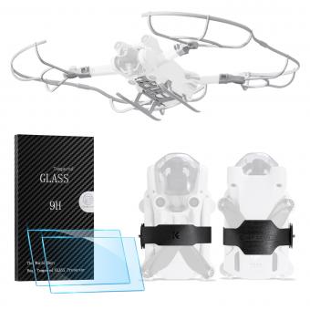DJI Mini 3 PRO Protective Film for Remote Control with Screen (pack of 2 pieces) + Heightened Landing Gear + Propeller Anti-Collision Ring + Propeller Bundler, 4 in 1 set