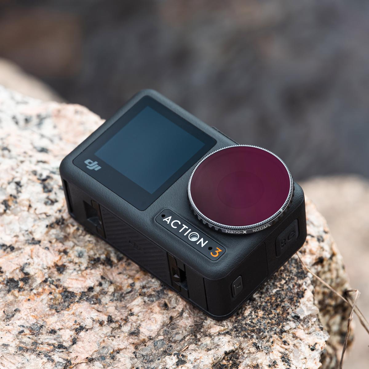 DJI Osmo Action 3 Filter Kit 4pcs HD (ND8&PL+ND16&PL+ND32&PL+ND64&PL) with Single-sided Anti-reflection Green Film