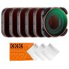 Action camera filter (CPL,ND8,ND16,ND32,ND64,ND1000) six-piece set with three pieces of vacuum cleaning cloth, high-definition lens, anti-reflection green film, waterproof and scratch-resistant, suitable for GOPOR HERO9 /10/11/12