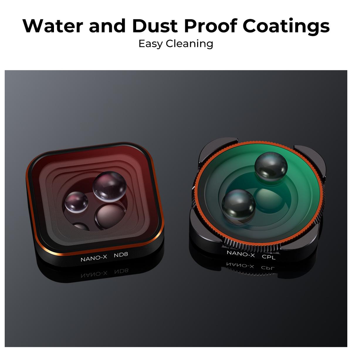 Gopro Hero 9 /10 / 11 액션 카메라 필터 6개 세트(CPL,ND8,ND16,ND32,ND64,ND1000), 3개 진공 청소용 천, HD 렌즈, 반사 방지 녹색 필름, 방수 및 긁힘 방지 기능 포함