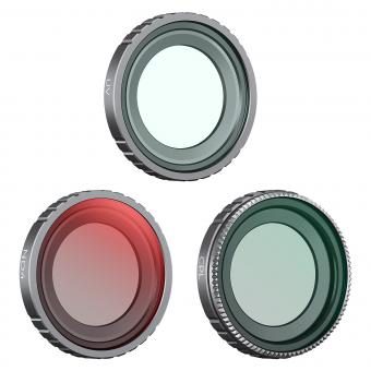 Kit de filtros de lente UV+CPL+ND4 compatível com Insta360 GO 3, filtro de proteção de lente anti-óleo anti-riscos à prova d'água